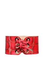 VIKTOR&ROLF - PRINTED ALLIGATOR LEATHER BELT