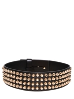 VERSACE - 6CM STUDDED SMOOTH LEATHER BELT