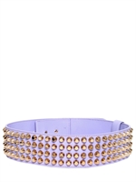 VERSACE - 6CM STUDDED SMOOTH LEATHER BELT