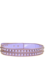 VERSACE - 4CM STUDDED SMOOTH LEATHER BELT