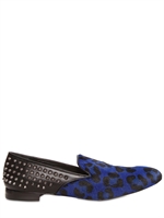 GIACOMORELLI - LEOPARD DRUCK NIETEN LEDER MOKASSINS
