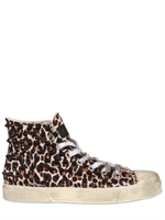 GIENCHI - STUDDED LEOPARD PRINT NYLON SNEAKERS