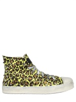 GIENCHI - STUDDED LEOPARD PRINT NYLON SNEAKERS