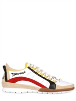 DSQUARED - NEON PIPING CALF AND SUEDE SNEAKERS