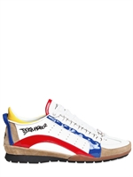 DSQUARED - NEON PIPING CALF AND SUEDE SNEAKERS