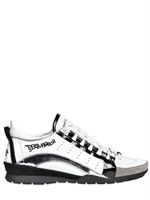 DSQUARED - NEON PIPING CALF AND SUEDE SNEAKERS