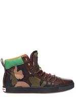 DSQUARED - CAMOUFLAGE NYLON AND CALFSKIN HIGH SNEAK