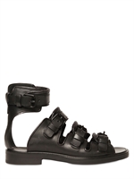 GIVENCHY - LEATHER BUCKLE UP SANDALS