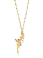 DOLCE & GABBANA - GUN AND HANDCUFFS GOLD PLATED NECKLACE