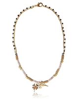 DOLCE & GABBANA - FOUR LEAF CLOVER AND LUCKY HORN NECKLACE