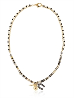 DOLCE & GABBANA - HORSE SHOE AND HORN CHARM NECKLACE