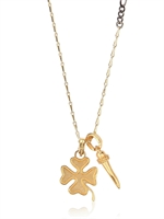 DOLCE & GABBANA - FOUR LEAF CLOVER AND LUCKY HORN NECKLACE