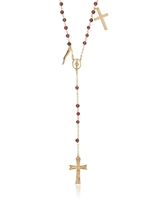 DOLCE & GABBANA - GARNET BEAD ROSARY NECKLACE