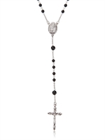 DOLCE & GABBANA - BLACK ONYX ROSARY NECKLACE