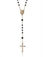DOLCE & GABBANA - BLACK ONYX ROSARY NECKLACE