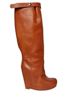 RICK OWENS - STIVALI IN PELLE CON ZEPPA 140MM