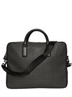 GIVENCHY - LOGO JACQUARD LEATHER EFFECT BRIEFCASE B