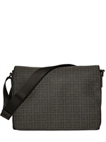 GIVENCHY - LOGO JACQUARD LEATHER EFFECT MESSENGER B