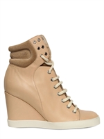 SEE BY CHLOE' - SNEAKERSIN PELLE ALLACCIATE CON ZEPPA 90MM
