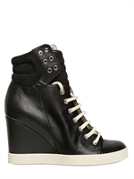 SEE BY CHLOE' - SNEAKERSIN PELLE ALLACCIATE CON ZEPPA 90MM