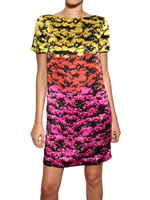 MARY KATRANTZOU - FLOWER PRINT SILK SATIN DRESS