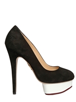 CHARLOTTE OLYMPIA - DECOLLETE' IN CAMOSCIO E VERNICE 140MM