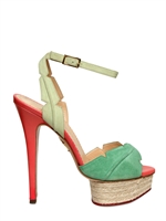 CHARLOTTE OLYMPIA - 150MM LEATHER & SUEDE LEAF SANDALS CHARLOTTE OLYMPIA - 150MM LEATHER & SUEDE LEAF SANDALS