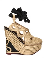CHARLOTTE OLYMPIA - ZEPPE IN RAFIA E SETA 160MM