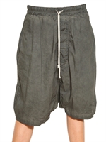RICK OWENS - BEHANDELTE BAUMWOLL POPLIN SHORTS