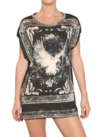 BALMAIN - EAGLE PRINT COTTON JERSEY DRESS