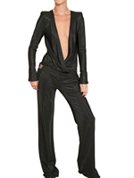 BALMAIN - TEXTURED VISCOSE JERSEY JUMPSUIT