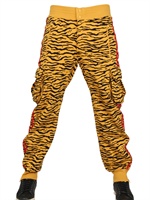 ADIDAS ORIGINALS BY ORIGINALS - ANIMAL PRINT FLEECE CARGO TROUSERS