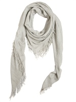 BALMAIN - SILK COTTON JACQUARD FRINGED SCARF