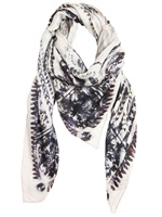 BALMAIN - EAGLE PRINT CASHMERE BLEND MODAL SCARF