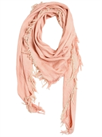 BALMAIN - SILK COTTON JACQUARD FRINGED SCARF