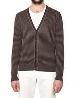 MAISON MARTIN MARGIELA - GESTREIFTER BAUMWOLL STRICK CARDIGAN SWEATER