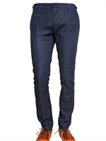 BURBERRY PRORSUM - 17CM CHAMBRAY LINEN SKINNY FIT TROUSERS