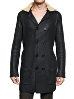 BURBERRY PRORSUM - BAUMWOLL WOLL GUMMI STRICK MANTEL