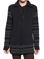 BURBERRY PRORSUM - RAFFIA KRAGEN BAUMWOLL CROCHET STRICK MANTEL