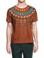 BURBERRY PRORSUM - GOLZ TRIANGEL AUF GEFÄRBTEN JERSEY T-SHIRT