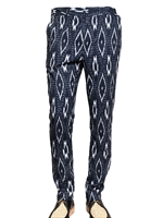 BURBERRY PRORSUM - 17CM BLEACHED IKAT COTTON LINEN TROUSERS