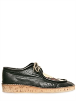 BURBERRY PRORSUM - KALSBLEDER UND TAPESTRY JACQUARD SCHNÜR SCHUHE