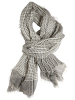 KRIS VAN ASSCHE - SCIARPA DI COTONE E LINO A QUADRI