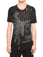 JULIUS - BEDRUCKTES RAYON SEIDEN JERSEY T-SHIRT