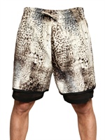 TOM REBL - DOPPELSCHICHT BEDRUCKTE SATIN BAUMWOLL SHORTS