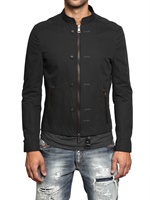 TOM REBL - GIACCA SPORTIVA IN TWILL DI COTONE E METALLO