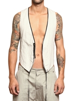 TOM REBL - GILET DI LINO E COTONE