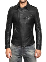 TOM REBL - TUMBLED BIKER LEDER JACKE