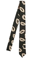 TOM REBL - CRAVATTA IN TWILL DI COTONE JACQUARD STAMPA BOCCHE