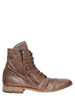 BB BRUNO BORDESE WASHED - 20MM LEATHER LACED LOW BOOTS